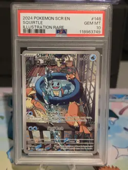 Pokemon TCG Squirtle 148/142 Stellar Crown Illustration Rare Holo PSA 10 - Image 1