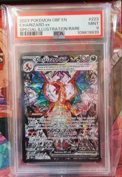 Pokemon TCG Obsidian Flames Charizard EX Card 223/197 Sir PSA 9 Mint - Image 1