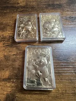 Pokemon 23K Gold Plated Trading Card 1999-Burger King Lot Of 3 - Image 2