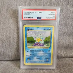 Pokemon TCG Squirtle Holo Rare Card PSA 10 Gem Mint 001/034 CLB Classic Box 2023 - Image 1