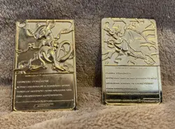 1999 Pokemon Gold Plated Charizard And Mewtwo Card - Image 2