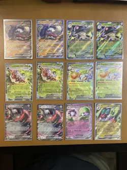 12 CARD LOT EX CARDS Pokemon Paldean Fates DOUBLE RARE TCG GARDEVOIR GREAT TUSK - Image 1