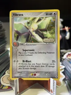 Pokemon Card - Vibrava Legend Maker 46/92 Uncommon Reverse Holo Stamped DMG - Image 1