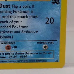 Pokemon TCG Articuno Black Star Promo Card 22 WOTC - very rare caed - Image 4