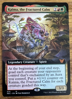 MTG Kamigawa Neon Dynasty Commander, Kaima, the Fractured Calm - Extended Art - Image 1