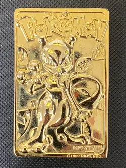 1999 Burger King Nintendo Pokemon MEWTWO Limited Edition Gold plated card RARE ! - Image 1