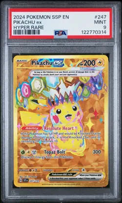 PIKACHU EX 247/191 PSA 9 SURGING SPARKS HYPER RARE POKEMON CARD ENGLISH - Image 5