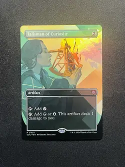 MTG Talisman of Curiosity Borderless Foil Secrets of Strixhaven SOC 0430 Promo - Image 1