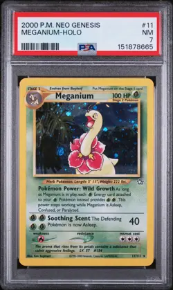 2000 POKEMON NEO GENESIS #11 MEGANIUM-HOLO PSA 7 - Image 1