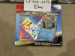 Pokemon TCG Prismatic Evolutions Tech Sticker Collection Full Art Set 3x SEALED - Image 2