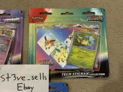 Pokemon TCG Prismatic Evolutions Tech Sticker Collection Full Art Set 3x SEALED - Image 3