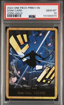 One Piece DON!! Roronoa Zoro Gold Foil PSA 10 - PRB-01 Gem Mint 10 - Image 1