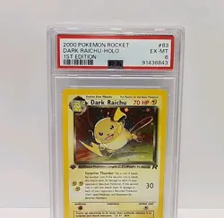 PSA 6 Dark Riachu 83/82 1st Edition Holo Team Rocket 2000 Pokemon Card Graded - Image 2