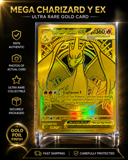 Mega Charizard Y ex 294/217 Gold Mega Hyper Rare Ascended Heroes Pokemon Card - Image 1