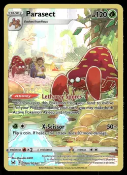 Pokemon Cards Parasect TG01/TG30 Lost Origin Trainer Gallery Holo NM FRAYED CUT - Image 1