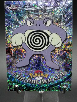 2000 Topps Chrome Holo Sparkle Pokemon card # 62 Poliwrath - Image 3
