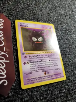 1st Edition Gastly Pokemon Card 50/102 Base Set Shadowless HP - Image 3