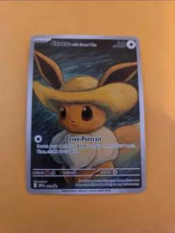 Pokemon Eevee Straw Hat Van Gogh Black Star Promo Fan Art Custom Card - Image 1