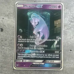 Pokemon Mewtwo GX Shiny Holo Rare 78/73 Shining Legends 190 HP Ultra Rare Card - Image 2