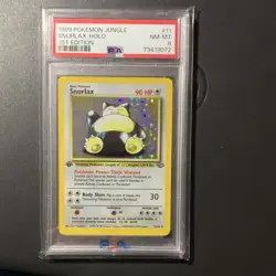 Pokemon Snorlax 11/64 Holo Rare Jungle 1st Edition PSA 8 Card 1999 - Image 1