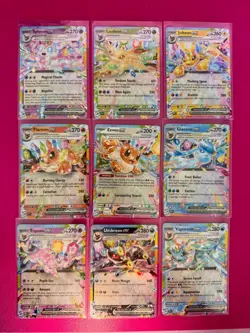 Prismatic Evolutions EX Complete 9 Card Eeveelutions Set - Image 1