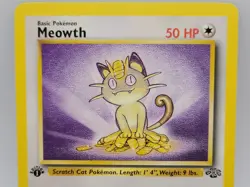 Meowth 56/64 1st Edition Jungle LP Pokemon Card WOTC Vintage 1999 - Image 2