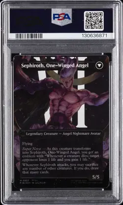 2025 MTG FINAL FANTASY SURGE FOIL #0527 SEPHIROTH, FABLED SOLDIER PSA 9 - Image 2