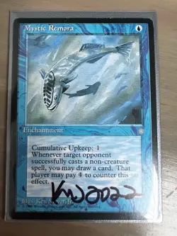 Magic The Gathering Mystic Remora Ice Age MTG Autographed By Artist - Image 1