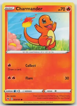 Charmander 023/185 SWSH04: Vivid Voltage Common Pokemon TCG Card - Image 1
