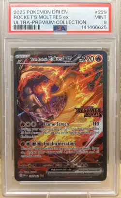 Team Rocket's Moltres ex (Destined Rivals Stamp) 229/182 Pokemon TCG PSA Mint 9 - Image 1