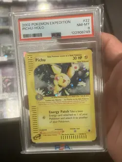 Pichu 2002 Pokemon Expedition holo PSA 8 #22 - Image 1