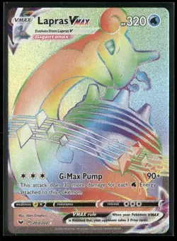 Lapras VMAX 203/202 Rainbow Rare Sword & Shield Pokemon NM/M - Image 1