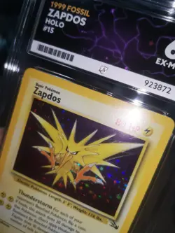 1999 Fossil Holo Zapdos Pokemon Card 15/62 Rare Ace Grade 6 Vintage WOTC - Image 4
