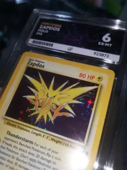 1999 Fossil Holo Zapdos Pokemon Card 15/62 Rare Ace Grade 6 Vintage WOTC - Image 5