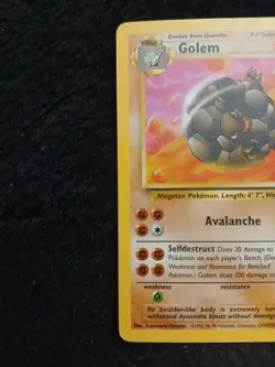 Golem 36/62 Uncommon Fossil Pokemon Unlimited LP - Image 3