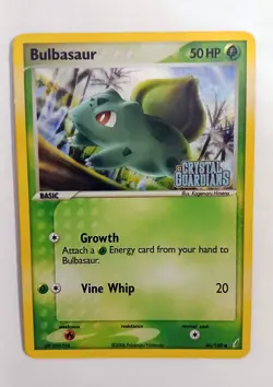 Bulbasaur 46/100 Pokemon EX Crystal Guardians 2006 Reverse Holo Rare Stamped LP - Image 1