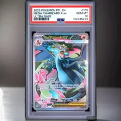 2025 Pokemon Phantasmal Flames Mega Charizard X Ultra Rare 109 PSA 10 GEM - Image 1