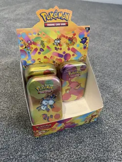 3 x Pokemon TCG Scarlet & Violet 151 Mini Tins SEALED & Cardboard CDU Display - Image 1