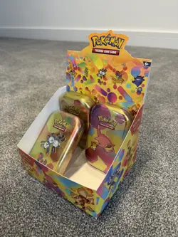 3 x Pokemon TCG Scarlet & Violet 151 Mini Tins SEALED & Cardboard CDU Display - Image 2