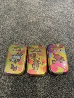 3 x Pokemon TCG Scarlet & Violet 151 Mini Tins SEALED & Cardboard CDU Display - Image 3