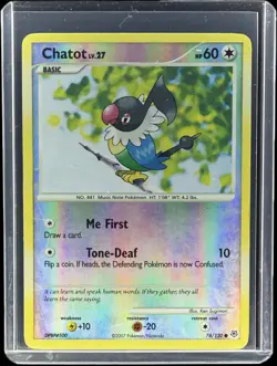 Chatot 74/130 Reverse Holo Diamond & Pearl 2007 Pokemon TCG Heavily Played HP - Image 1