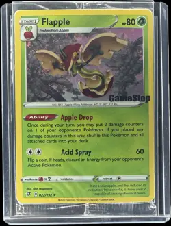 Flapple 022/192 Holo Rare Rebel Clash 2020 Gamestop Promo Stamp TCG Near Mint NM - Image 1
