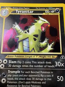Tyranitar Holo 12/75 Pokemon WOTC Neo Discovery Vintage Rare 2001 - Image 2