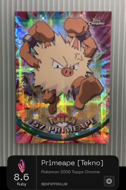 2000 Topps Chrome Pokemon Primeape #57 - TEKNO - DGC AI 9+ Possible PSA 10 - Image 1