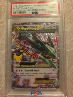 Pokemon M Rayquaza EX 76/108 Celebrations Holo PSA 10 2021 - Image 1