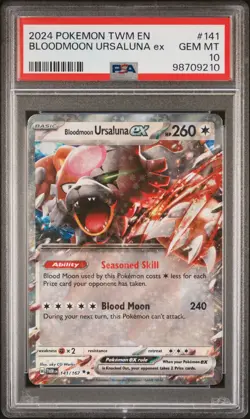 2024 Pokemon Twilight Masquerade BLOODMOON URSALUNA EX Holo 141/167 PSA 10 - Image 1