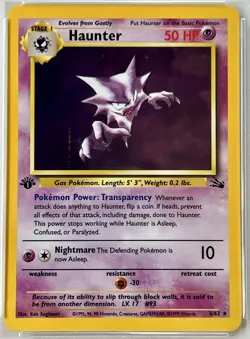 1999 POKEMON FOSSIL 1ST ED #6 HAUNTER-HOLO PSA 8 - Image 2