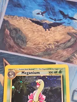 Meganium 11/111 Neo Genesis Holo Rare WOTC Pokemon Card NM/LP - Image 3