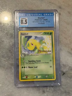 2005 POKEMON EX UNSEEN FORCES PRERELEASE #35 BAYLEEF CGC 8.5 - Image 1