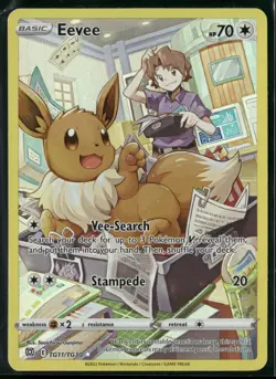 2022 Pokemon Silver Tempest Eevee TG11/TG30 Trainer Gallery Full Art Ultra Rare - Image 1